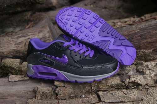 Nike Air Max 90 Womenss Shoes Black Purple Hot New For Sale